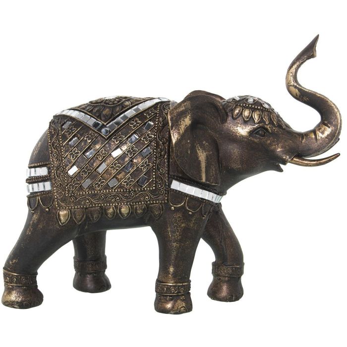 Figura Decorativa Alexandra House Living Dorado Plástico Elefante 13 x 28 x 23 cm