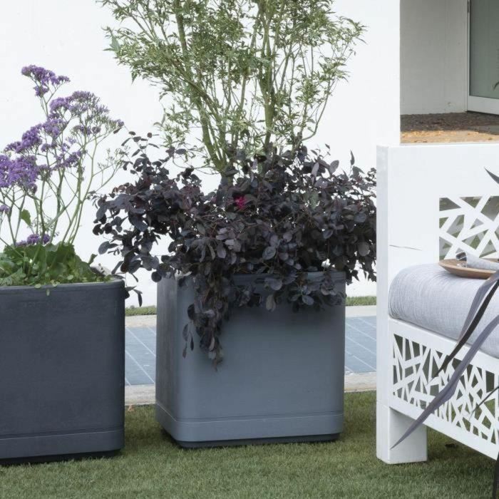 Deroma 9HN1ZSZ217 Maceta Cubo Cosmo Gris Ceniza con Autorriego y Ruedas de 38 cm 4 Deroma 9HN1ZSZ217 Maceta Cubo Cosmo Gris Ceniza con Autorriego y Ruedas de 38 cm 4