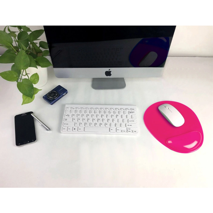 Q-connect Alfombrilla para Ratón con Reposamuñecas de Gel, PVC, Color Rosa, 210x245x20 mm 5