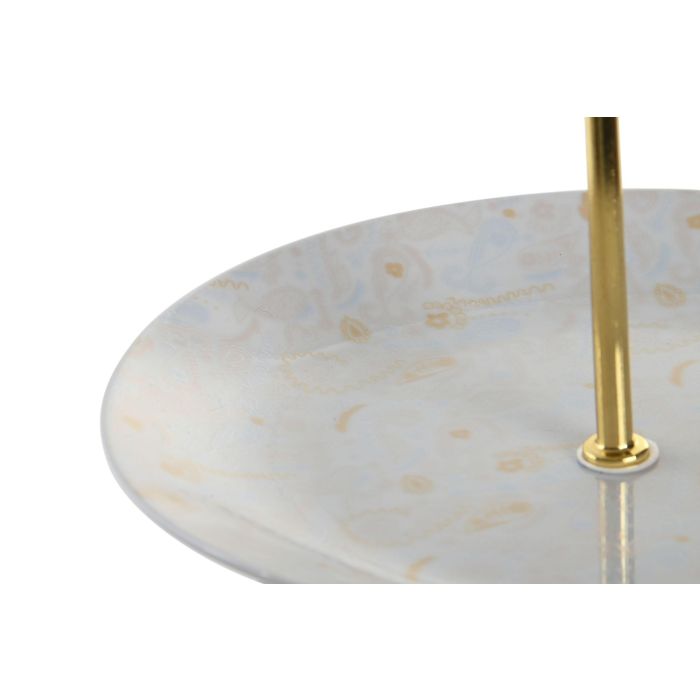 DKD Home Decor Frutero Shabby Azul Rosa Porcelana y Metal 27 x 34 x 27 cm 2