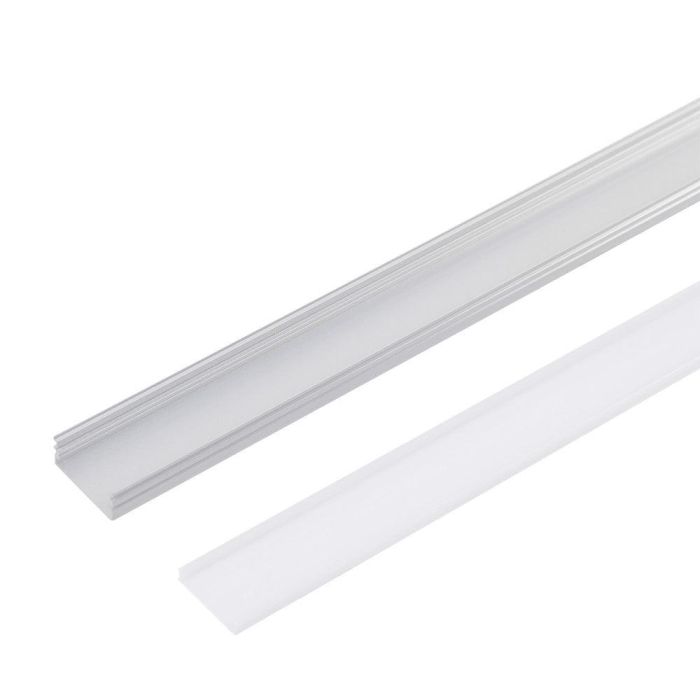 Perfíl Aluminio para Tira LED Doble - Difusor Opal x 2M 1 Perfíl Aluminio para Tira LED Doble - Difusor Opal x 2M 1