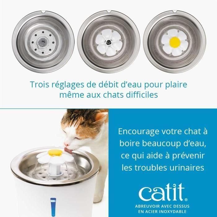 Fuente de agua para gatos Catit Flower - 3 L - Tapa de acero inoxidable - Con LED - Blanca 3 Fuente de agua para gatos Catit Flower - 3 L - Tapa de acero inoxidable - Con LED - Blanca 3