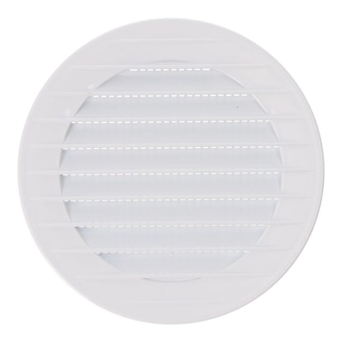 Rejilla ventilación redonda empotrable con mosquitera ø90mm abs blanca