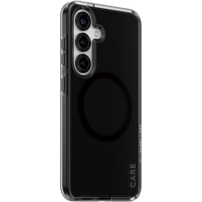 PanzerGlass CARE Flagship Case Smokey w. Black para Samsung Galaxy S25 QI Compatible