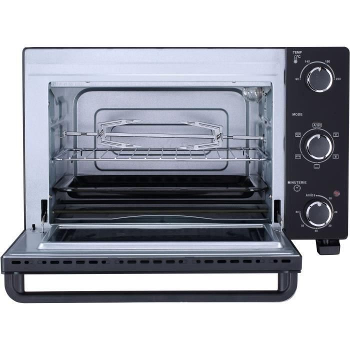 CONTINENTAL EDISON CEMF28B2 - Mini horno eléctrico 28L negro - 1500W - Asador, Circulación natural 2