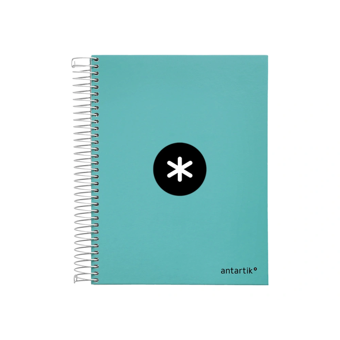 Antartik Cuaderno Espiral A5 Micro 120 Hojas 90gr Cuadro 5mm Banda 5 Color Menta 1