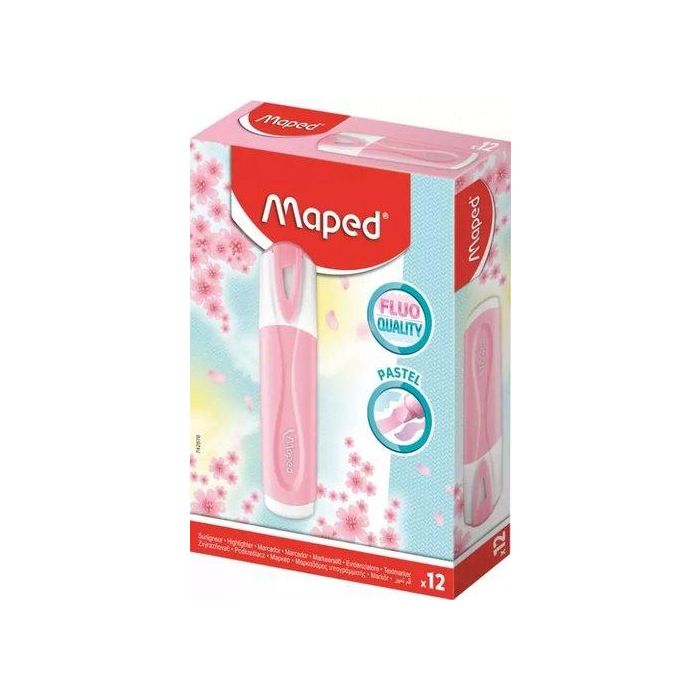 Marcador Fluor Maped Fluo Peps Classic Pastel Rosa 12 unidades