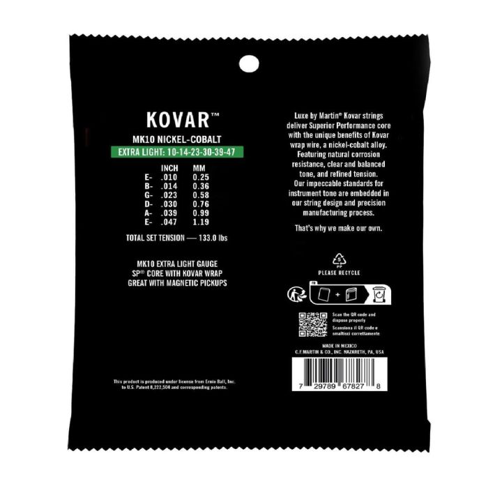 Juego Acústica Luxe Kovar Sp Core Extra Light 10-47 1