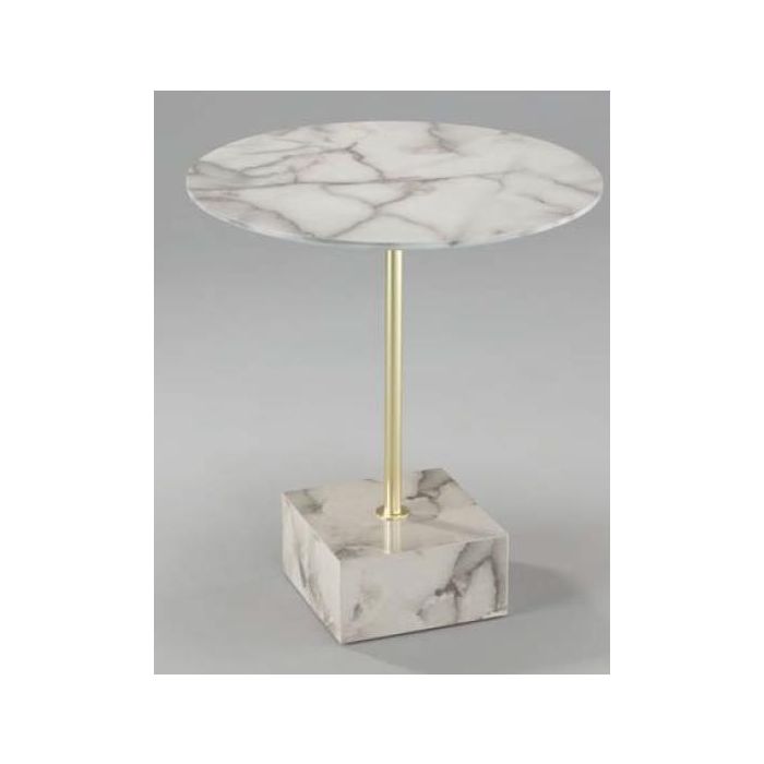 Mesita Auxiliar Moderno DKD Home Decor Blanco Dorado 45 x 50 x 45 cm