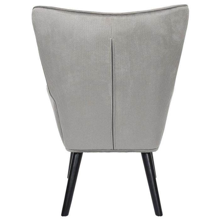 Home Deco Factory Butaca Sillón Giulia Gris de Acero con Patas de Madera y Tapizado de Poliéster 68x75x96 cm 5