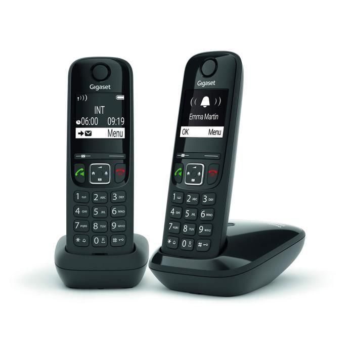 Teléfono fijo GIGASET AS690 Duo Negro 2 Teléfono fijo GIGASET AS690 Duo Negro 2