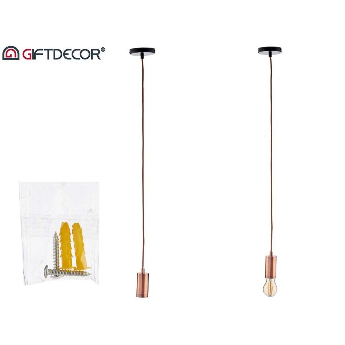 Lampara Colgante Acero Bronce Giftdecor 9CM (12 Unidades) 4 Lampara Colgante Acero Bronce Giftdecor 9CM (12 Unidades) 4