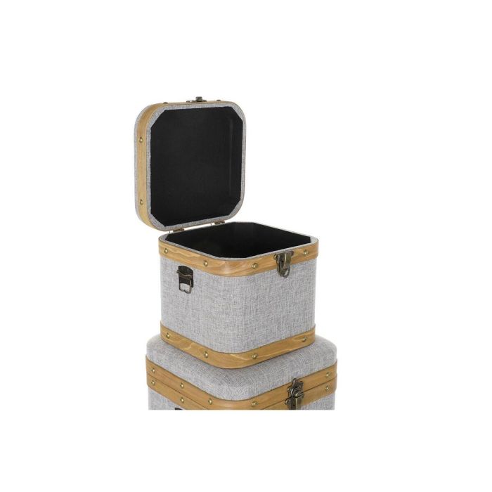 Caja Scandi DKD Home Decor Gris 40 x 42 x 40 cm Set de 3 1