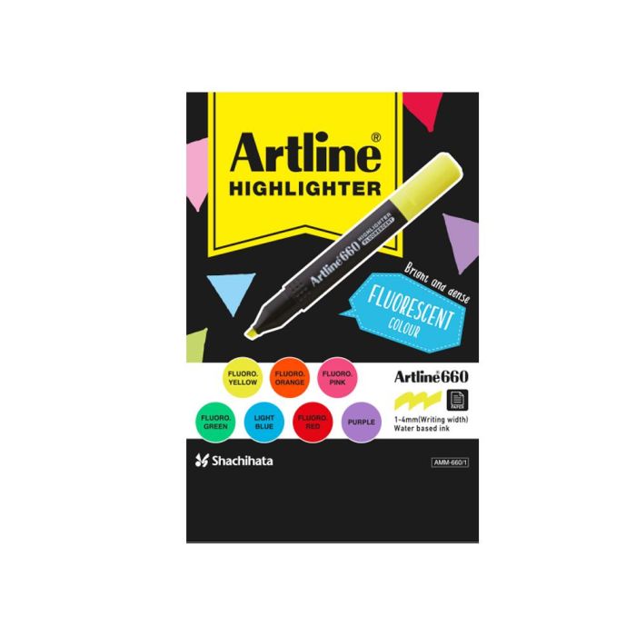 Rotulador Artline Fluorescente Ek-660 Expositor De 36 Unidades Colores Surtidos 1