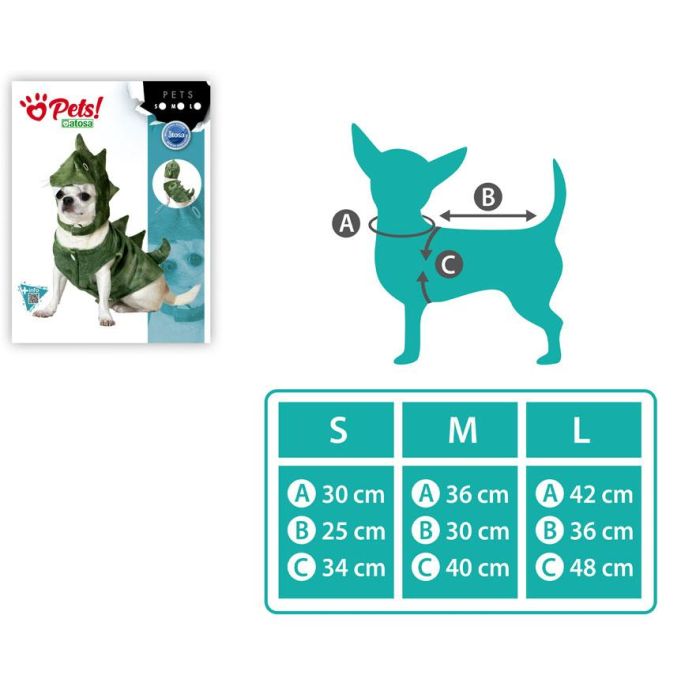Disfraz de Dinosaurio para Mascota, Talla L, Color Verde, de Poliéster 1 Disfraz de Dinosaurio para Mascota, Talla L, Color Verde, de Poliéster 1