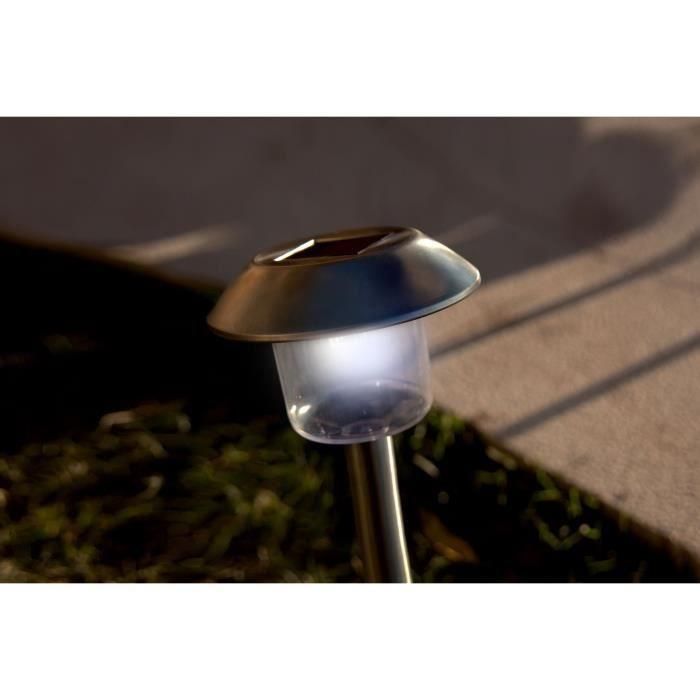 ALESIA Lote de 8 balizas solares - LED blanco frío 2 ALESIA Lote de 8 balizas solares - LED blanco frío 2