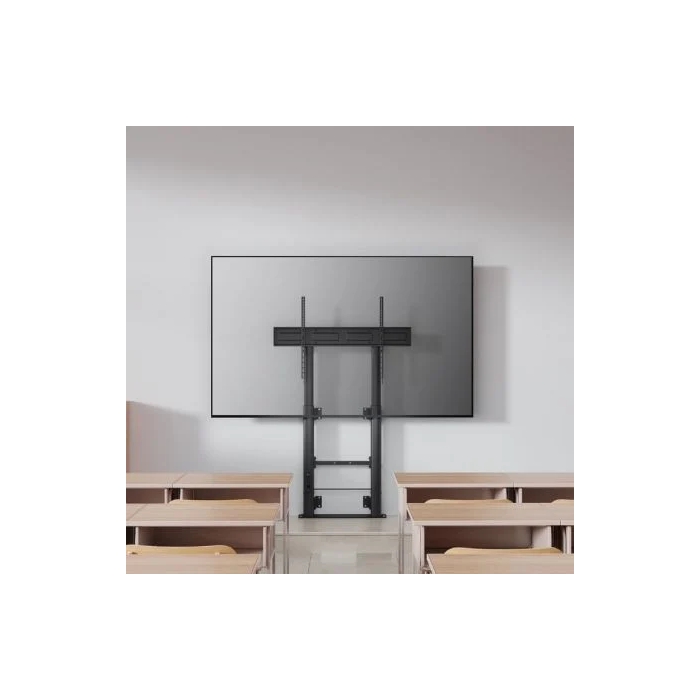 Aisens FWF100E-351 Soporte de Suelo Giratorio Inclinable Nivelable para TV de 60-100" hasta 120kg Negro