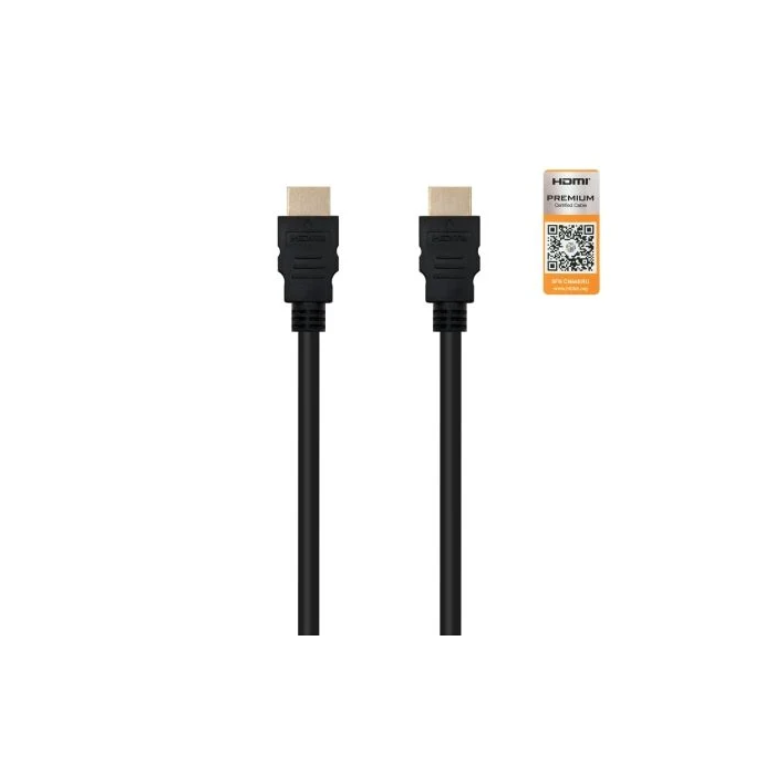 Nano Cable 10.15.3600 Cable HDMI 2.0 Premium Certificado 4K 60Hz 18Gbps Macho a Macho 50cm Negro Nano Cable 10.15.3600 Cable HDMI 2.0 Premium Certificado 4K 60Hz 18Gbps Macho a Macho 50cm Negro