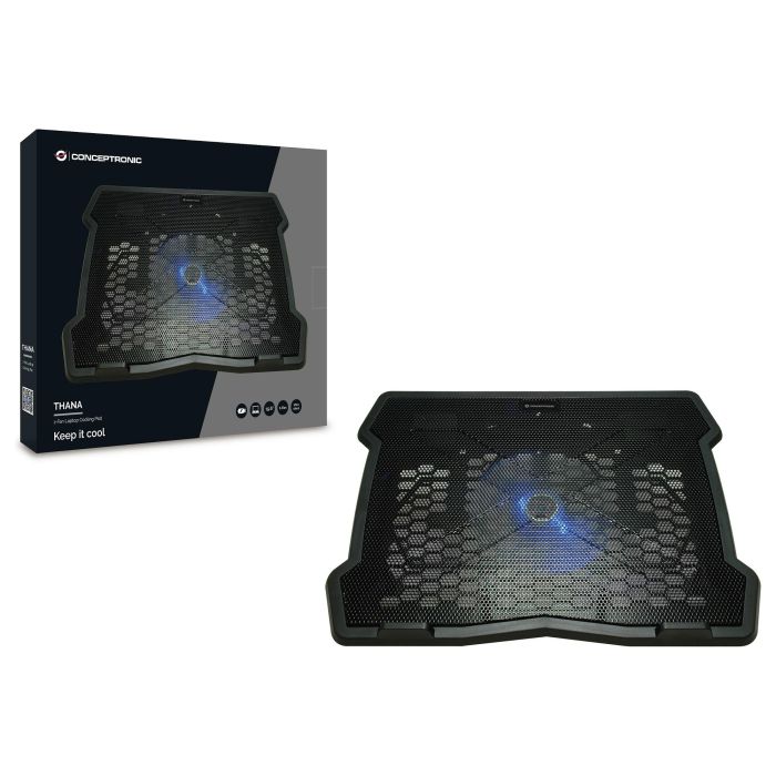 Conceptronic Thana05B Base Refrigeración para Portátiles con Iluminación Azul 2