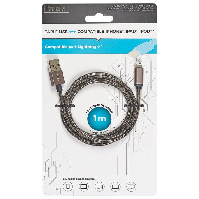 Cable Usb Iphone Metal Be Mix 1