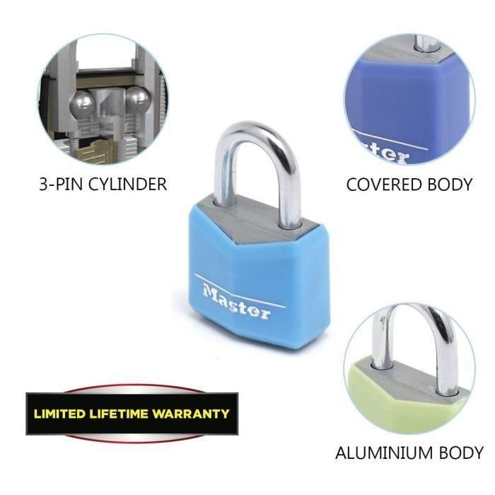 MASTER LOCK Lote de 4 candados de 20 mm - Colores surtidos - Para equipaje, maleta, mochila 3