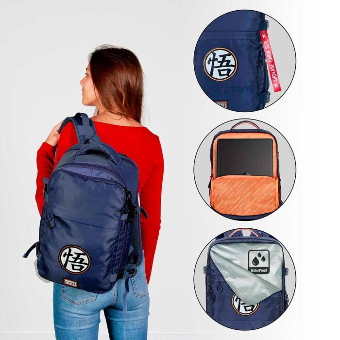 Dragon Ball Mochila Mercury Viaje Cabina Avión 40x20x25cm Symbol, Multicolor - Ligera, Impermeable, con Compartimento para Portátil 3