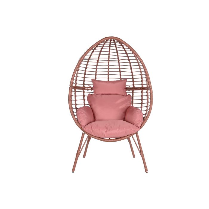 DKD Home Decor Sillón Terraza Jardín Ratán Sintético Acero, Cojines, Desmontable, Terracota Blanco, 151 Alto x 90 Ancho x 65 Fondo cm 4 DKD Home Decor Sillón Terraza Jardín Ratán Sintético Acero, Cojines, Desmontable, Terracota Blanco, 151 Alto x 90 Ancho x 65 Fondo cm 4