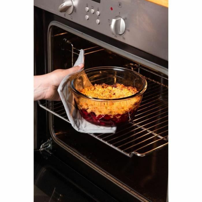 Pyrex PYR3426470286220 Juego de 3 Fiambreras de vidrio redondas con tapa hermética para cocinar y llevar, 0.7 L 2