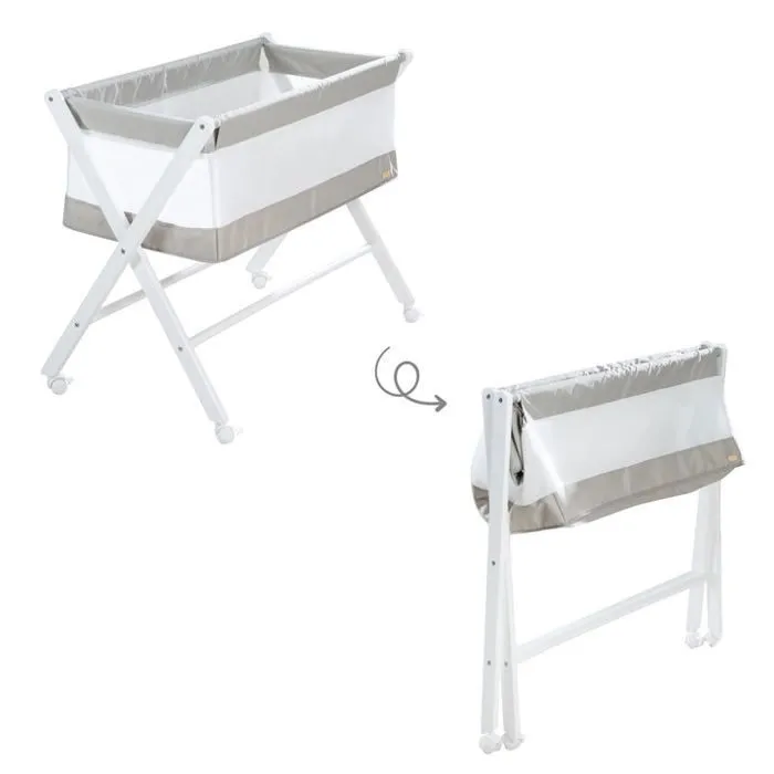 Roba Cuna Plegable de Colecho ROB4005317331041 Lona y Malla con Colchón y Ruedas con Freno 90 x 45 cm Gris / Blanco 3