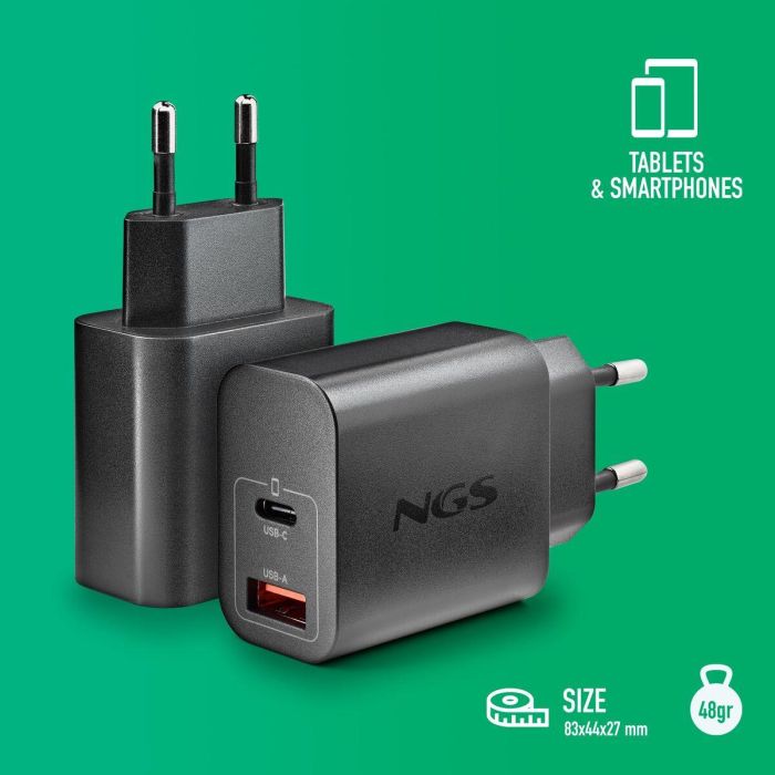 Cargador para Portátil NGS ERA20WBLACK 20 W Negro 12 Cargador para Portátil NGS ERA20WBLACK 20 W Negro 12