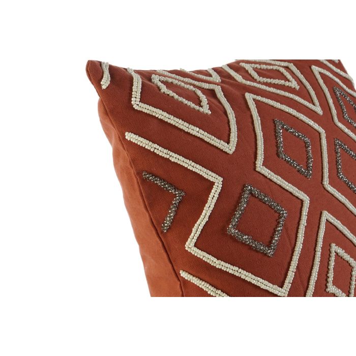 DKD Home Decor Funda Cojín Geométrico Terracota de Poliéster 1x50x50 cm con Cremallera 5