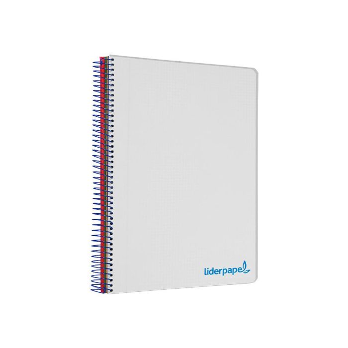 Cuaderno Espiral Liderpapel A5 Micro Wonder Tapa Plastico 120H 90 gr Cuadro 5 mm 5 Bandas 6 Taladros Color Gris 3