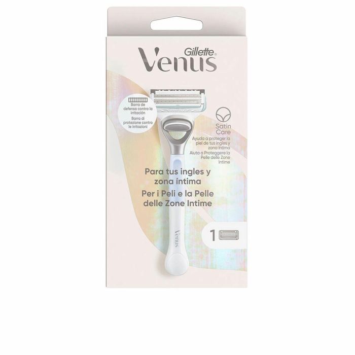 Gillette Venus Íntima Máquina de Afeitar Femenina + 1 Recambio para Depilación Suave y Delicada