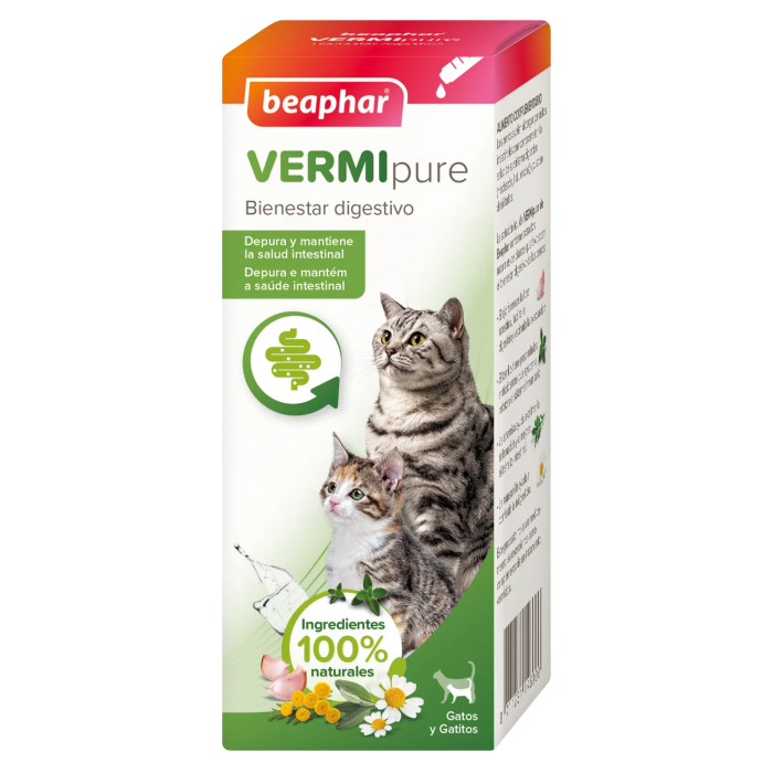 Beaphar Vermipure Solucion Liquida Natural Gatos 50 mL