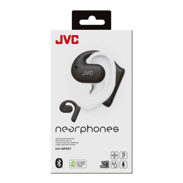 JVC Auriculares Inalámbricos Nearphones Bluetooth True Wireless HA-NP35T-B-U con Micrófono Negro