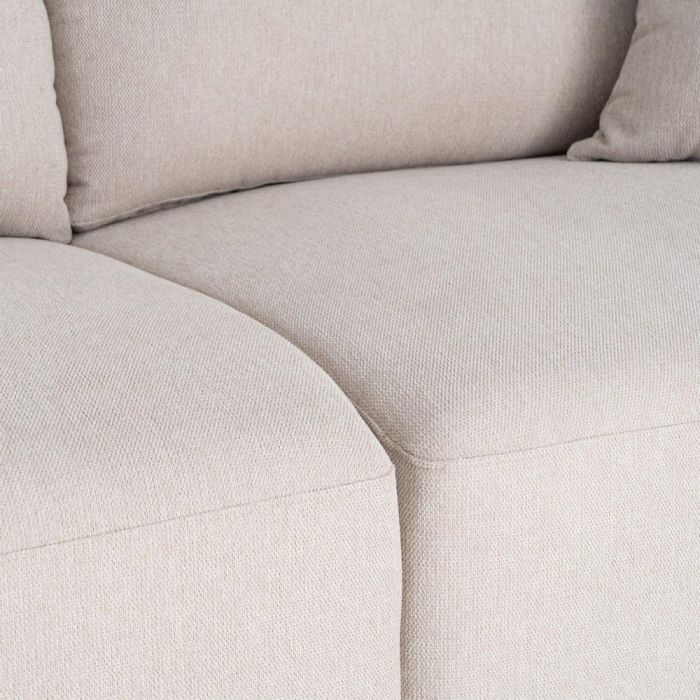 Sofá 3 Plazas Crema Tejido-Madera 210 X 96 X 86 cm