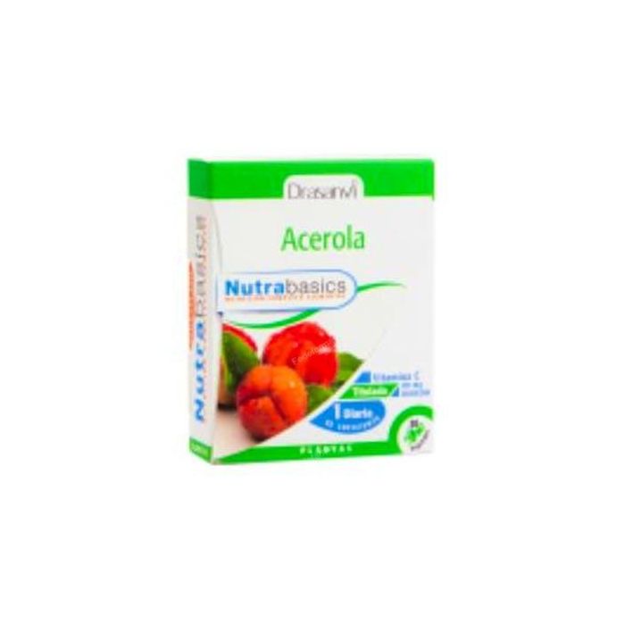 DRASANVI Nutrabasics Acerola 30 Cápsulas, Vitamina C para el Sistema Inmunitario