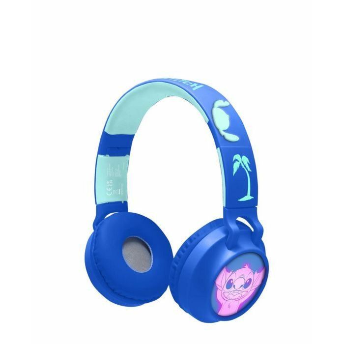 Auriculares plegables con luz Bluetooth y cable con diseño 3D del universo Stitch con limitación de volumen 5