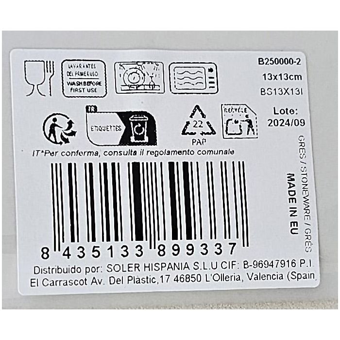 La Mediterranea Bol Ivory Brillo 13 x 13 cm Colección Ivory (28 Unidades)