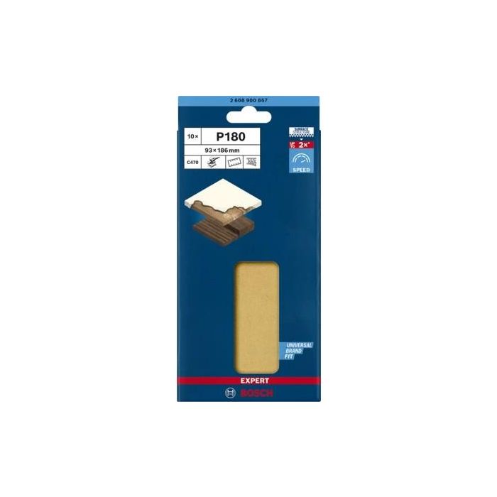 Bosch EXPERT Schleifblatt C470. 93x186mm.K180. 10x 5 Bosch EXPERT Schleifblatt C470. 93x186mm.K180. 10x 5