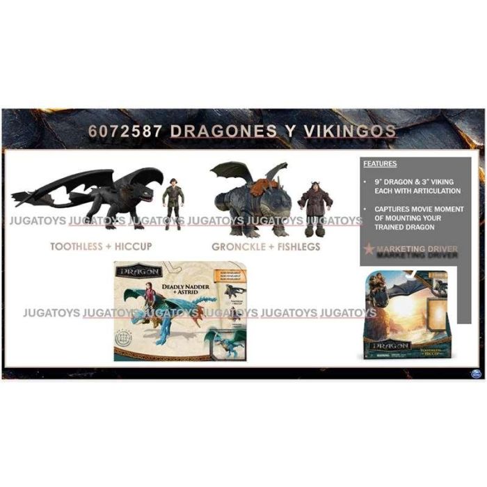 Dragones con vikingo 25,4x25,4x7,59 cm - modelos surtidos 3 Dragones con vikingo 25,4x25,4x7,59 cm - modelos surtidos 3
