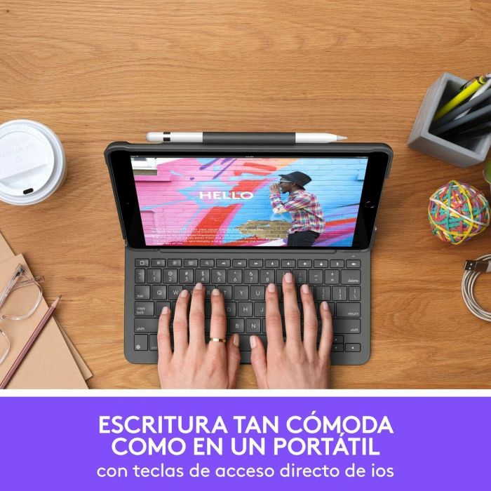 Funda para Tablet y Teclado Logitech 920-009478 Gris Grafito Qwerty Español QWERTY 7