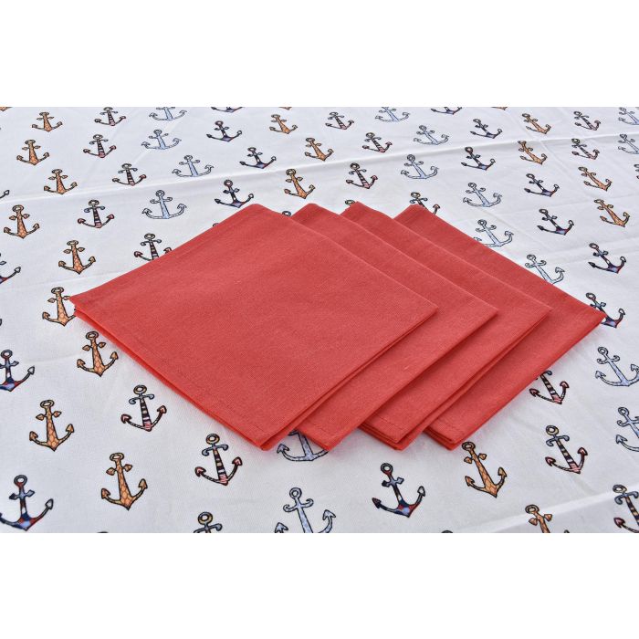 Mantel Mediterraneo DKD Home Decor Azul Rojo 150 x 0.5 x 150 cm Set de 5 (2 Unidades) 2 Mantel Mediterraneo DKD Home Decor Azul Rojo 150 x 0.5 x 150 cm Set de 5 (2 Unidades) 2