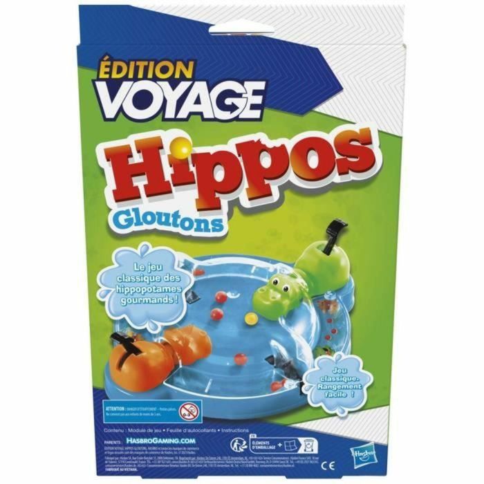 Gluttonous Hippos Travel, juego de mesa de viaje para 2 jugadores, 4 años, Hasbro Gaming 2