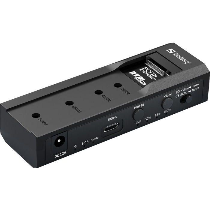 Sandberg USB 3.2 Cloner and Dock for M2 + NVMe + SATA Sandberg USB 3.2 Cloner and Dock for M2 + NVMe + SATA