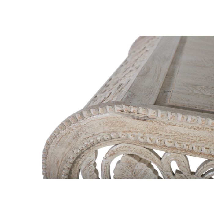 Giner y Colomer Mesa Centro Madera de Mango Blanco Decapé 20 cm 4