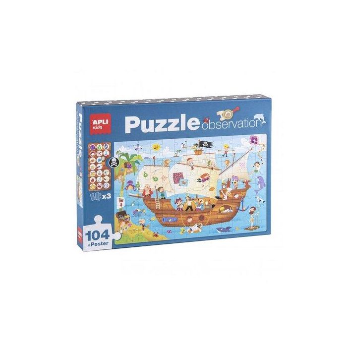 Puzle Educativo Apli Kids 104 Piezas Observation Barco Pirata