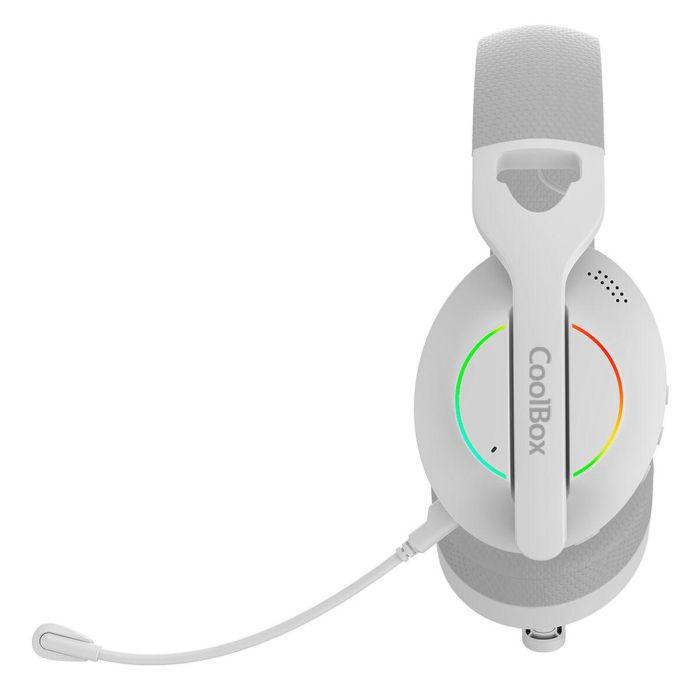 Coolbox Auriculares WB01 Inalámbricos Bluetooth 5.4 con Micrófono Extraíble y RGB - Blanco 9