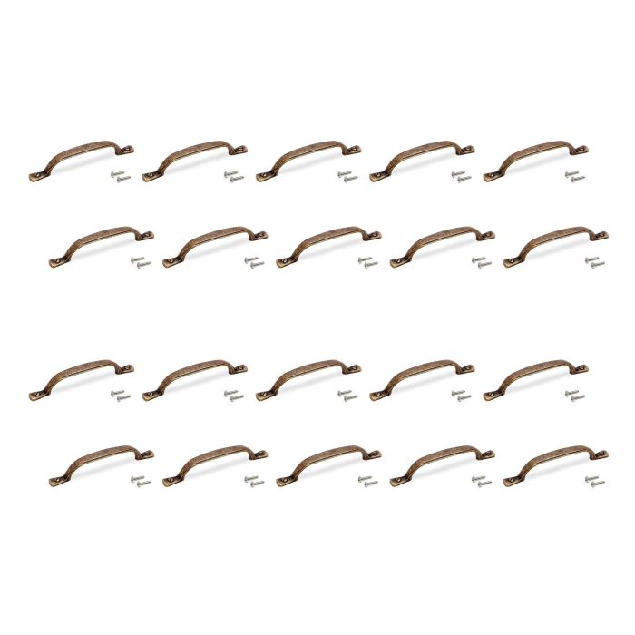 Emuca Lote de 20 tiradores para mueble Nairobi, L139mm, intereje 96mm, Zamak, Bronce