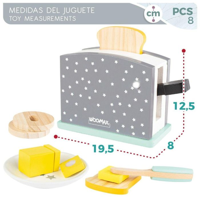 Tostadora de juguete Woomax 8 Piezas 19,5 x 12,5 x 8 cm (4 Unidades) 2